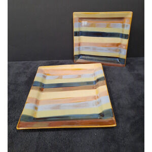 Set of 2 Tabletops Unlimited York Square Plates - 1 Salad 1 Dinner Discontinued